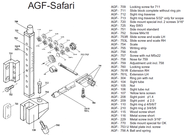 AGF Safari drawing + parts list