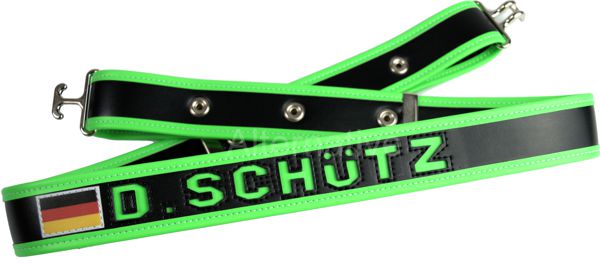 Angel Belt - Black Base - Green Trim - with Naming in Green colour and Germany Flag